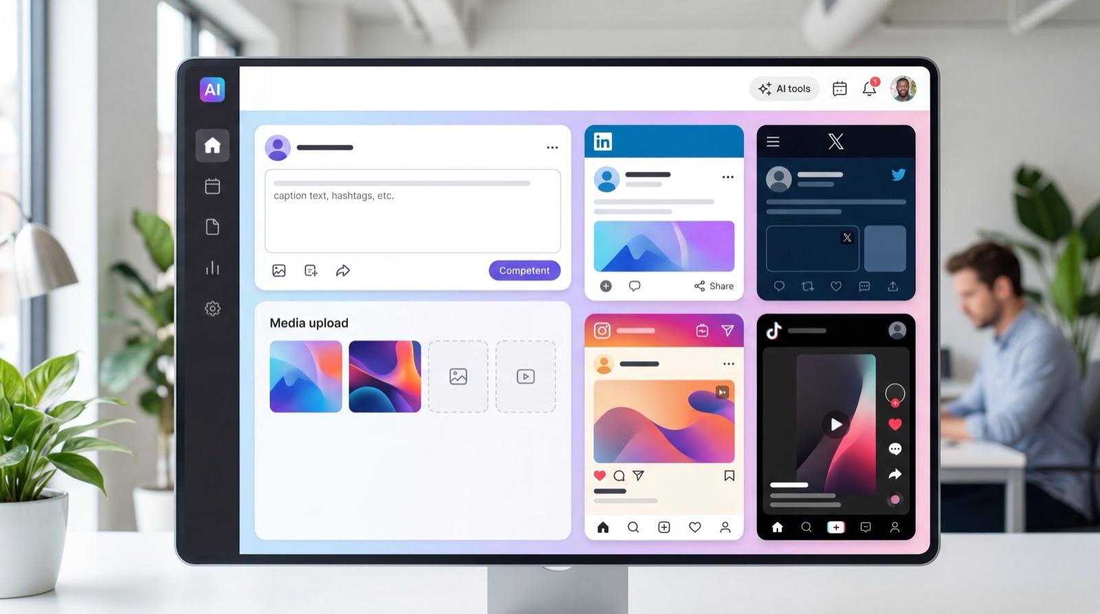 14 AI social media tools comparison matrix